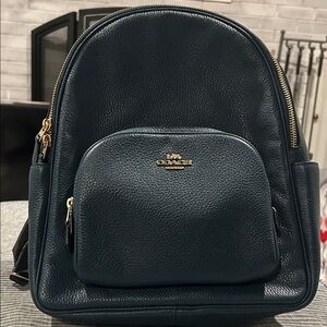 Coach BlueLeather Backpack with Gold Accents